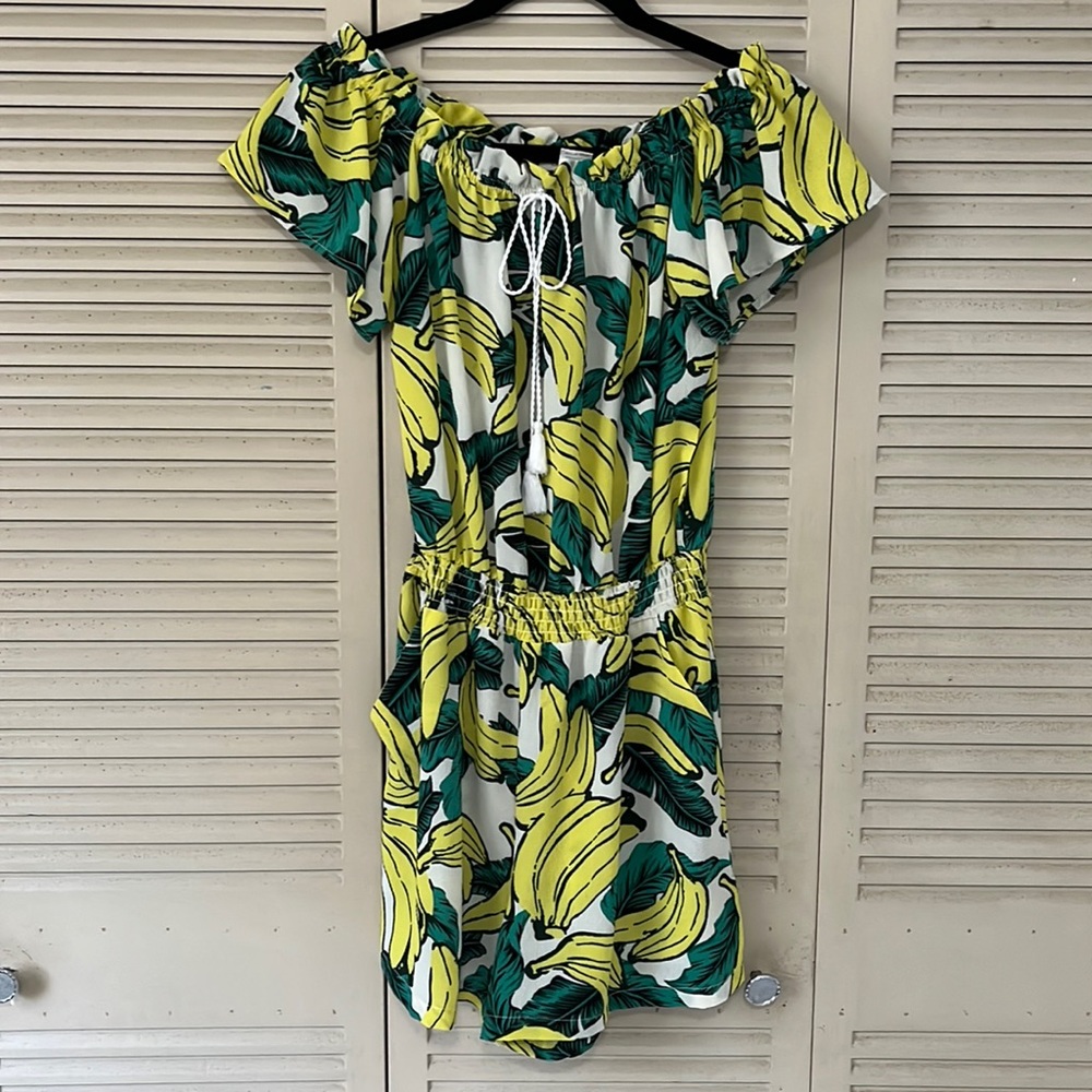 Off-shoulder Banana’s Romper, Rosette, Size S